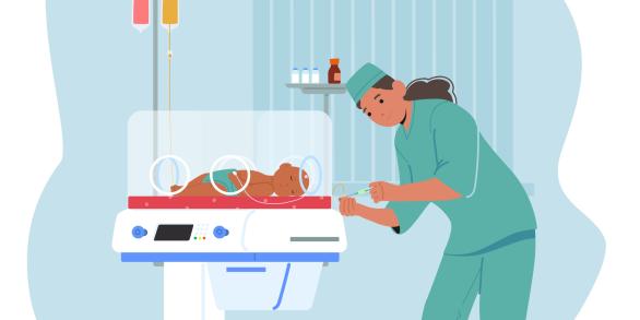 Bébé  bronchodysplasie prématuré Néonatologie Pneumologie HUDERF Hôpital